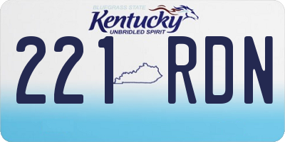 KY license plate 221RDN