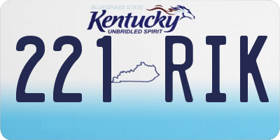 KY license plate 221RIK