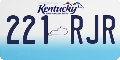 KY license plate 221RJR