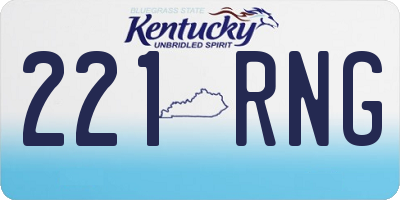 KY license plate 221RNG