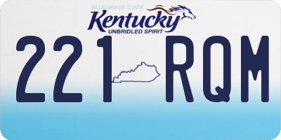 KY license plate 221RQM
