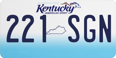 KY license plate 221SGN