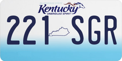 KY license plate 221SGR