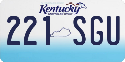 KY license plate 221SGU