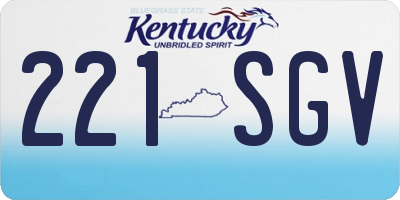 KY license plate 221SGV