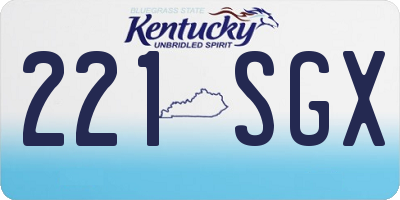 KY license plate 221SGX