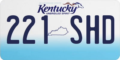KY license plate 221SHD