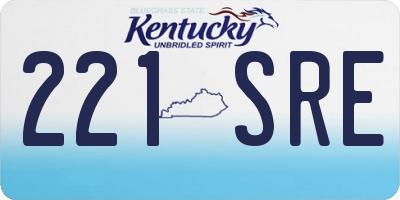 KY license plate 221SRE