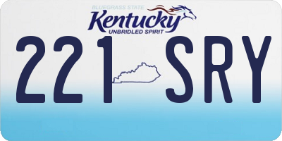 KY license plate 221SRY