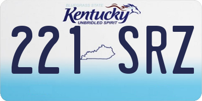 KY license plate 221SRZ