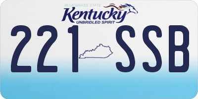 KY license plate 221SSB