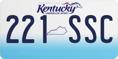 KY license plate 221SSC