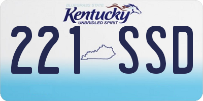 KY license plate 221SSD