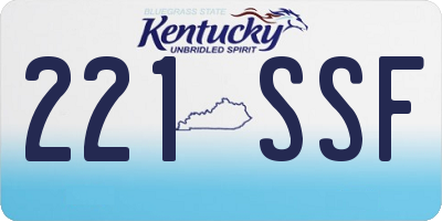 KY license plate 221SSF