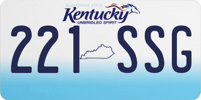 KY license plate 221SSG