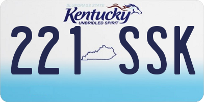 KY license plate 221SSK