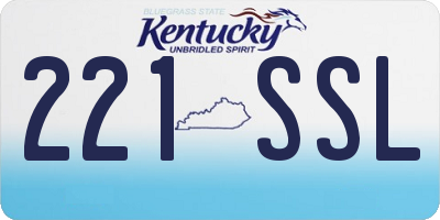 KY license plate 221SSL