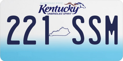 KY license plate 221SSM
