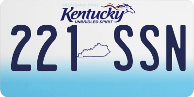 KY license plate 221SSN