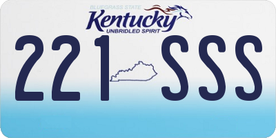 KY license plate 221SSS