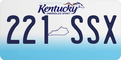 KY license plate 221SSX