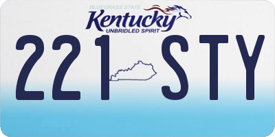 KY license plate 221STY