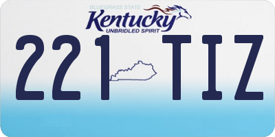KY license plate 221TIZ
