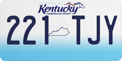 KY license plate 221TJY