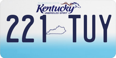 KY license plate 221TUY