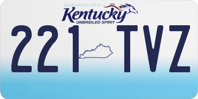 KY license plate 221TVZ
