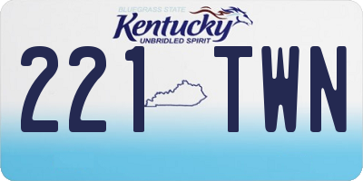 KY license plate 221TWN