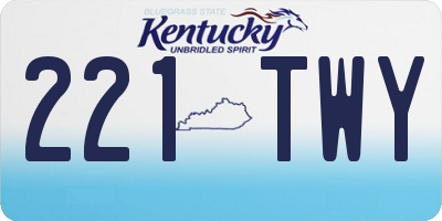 KY license plate 221TWY