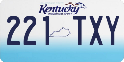 KY license plate 221TXY