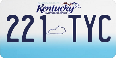 KY license plate 221TYC