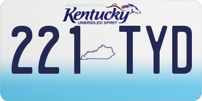 KY license plate 221TYD