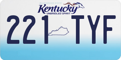 KY license plate 221TYF