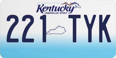 KY license plate 221TYK