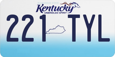 KY license plate 221TYL
