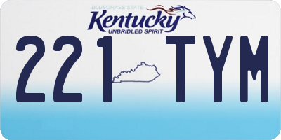 KY license plate 221TYM