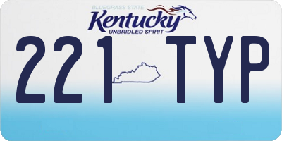 KY license plate 221TYP