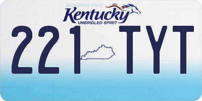 KY license plate 221TYT