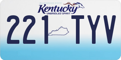 KY license plate 221TYV