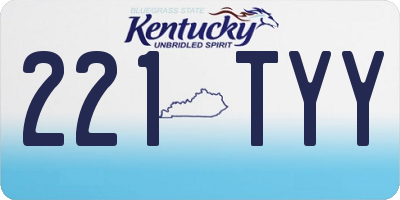 KY license plate 221TYY