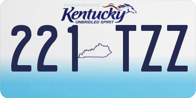 KY license plate 221TZZ
