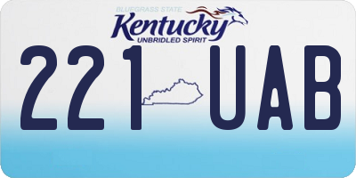 KY license plate 221UAB