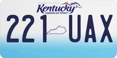 KY license plate 221UAX