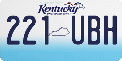 KY license plate 221UBH