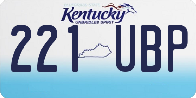 KY license plate 221UBP