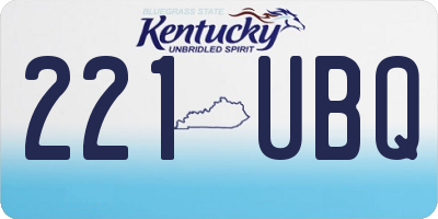 KY license plate 221UBQ