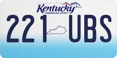 KY license plate 221UBS